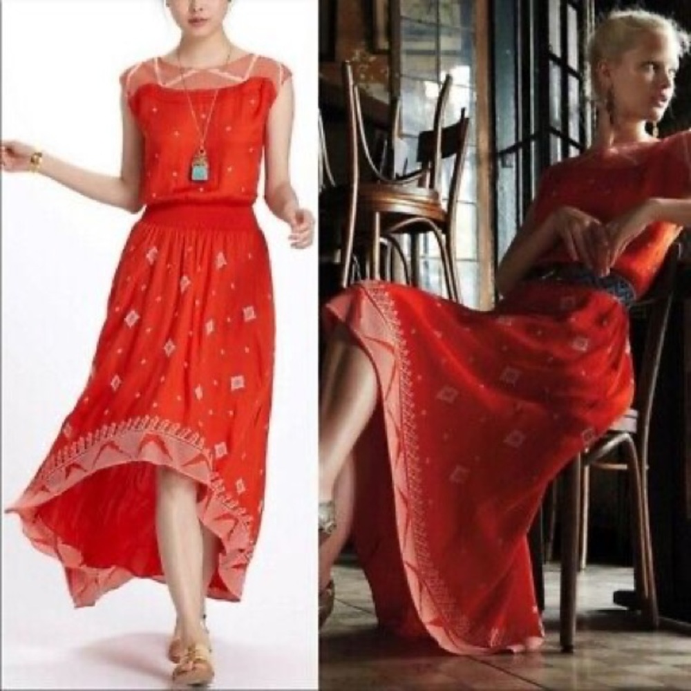 Anthropologie floreat Nanette hi-low dress
